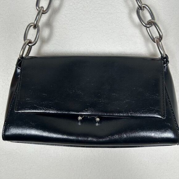 House of Want vegan black leather purse chain shoulder strap Y2K Capsule style - Picture 3 of 16